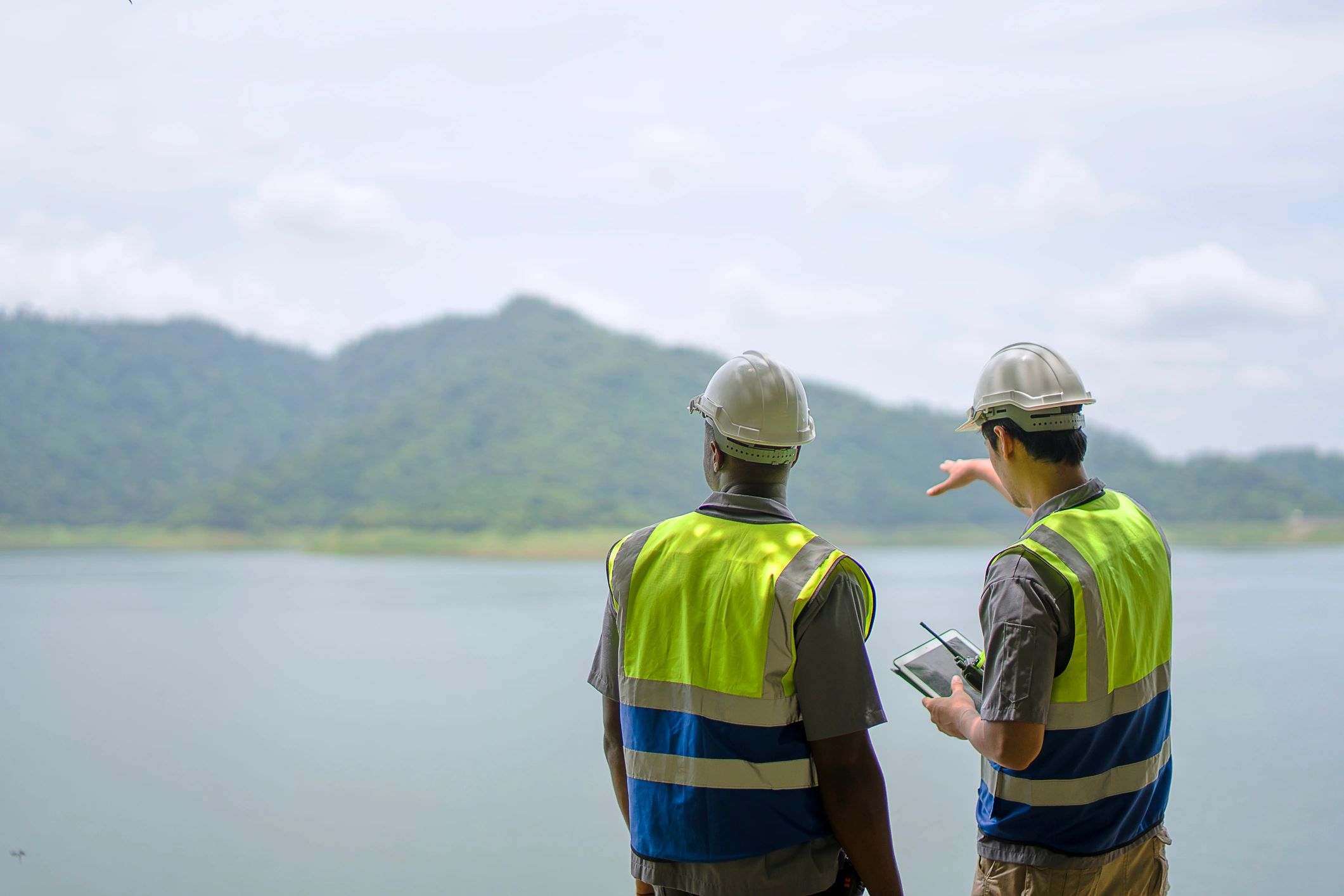 Engineers conducting energy assessment